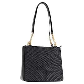 BALLY Borsa a Spalla in Pelle Nera e Oro Auth BA6042 - Bally