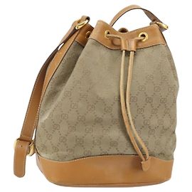 GUCCI GG Canvas Schultertasche Beige Gold 001 854 1627 Auth ep10612