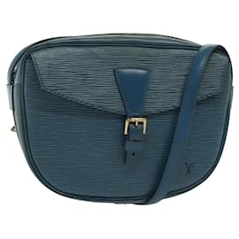 LOUIS VUITTON Borsa a Spalla Epi June Feuille Blu M52155 LV Auth 141626