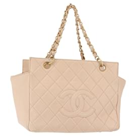 CHANEL Matelassé Handtasche Kette COCO Marke Lammleder Beige CC Auth 142686