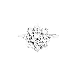 Autre Marque Blumenring aus Weißgold und Platin besetzt mit Diamanten.