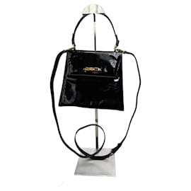 Céline Borsa in pelle verniciata nera Celine Paris 2 in 1 vintage