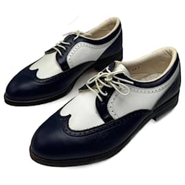 Mocassini in pelle vintage Balenciaga 24,5 cm Blu bianco