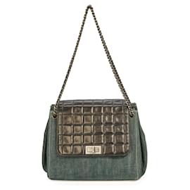 Bolso Chanel Reissue Accordion Flap en denim azul y cuero negro