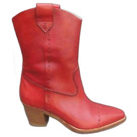 Fratelli Rosseti Stivali Western Fratelli Rossetti in Pelle Rossa