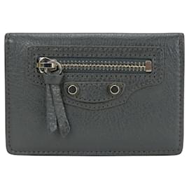 Billetera gris de tres pliegues Balenciaga
