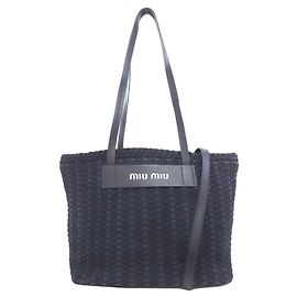Borsa Tote in Tela Miu Miu
