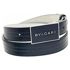 Bulgari Cintura in pelle nera da uomo Bvlgari