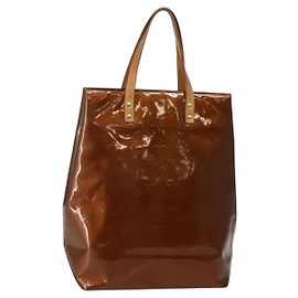 LOUIS VUITTON Monogram Vernis Reade MM Borsa a Mano Bronzo M91143 LV Auth BA5767