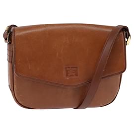 Autre Marque Borsa a Spalla Burberrys in Pelle Marrone Oro Auth BA5835