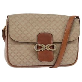 Céline Borsa a Spalla in Tela Macadam CELINE PVC Beige Oro Auth BA5887