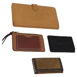 Portafoglio Anagram LOEWE Pelle 4Set Marrone Nero Beige Auth bs29140