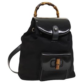 Gucci Vintage Bamboo Nylon and Patent Leather Mini