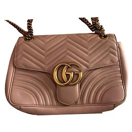 Borsa a mano Gucci Marmont in pelle rosa