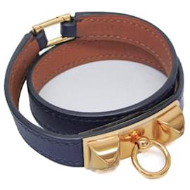 Hermes Rivale Double Tour Leather and Metal Wrap Bracelet - Hermès