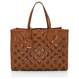 Gucci GG Prägung Kalbsleder Mittelgroße Tote mit Diamantschnitt