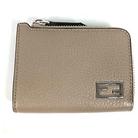 Fendi Beige Leather Coin Purse