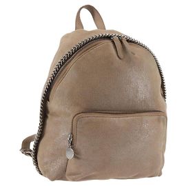 Autre Marque Stella McCartney Rucksack Wildleder Beige Silber 410905 Auth BA5213