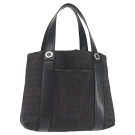 Bulgari Borsa a mano BVLGARI Logo Mania in tela nera e argento autentica bs29103