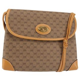 GUCCI Micro GG Supreme Schultertasche PVC Beige Gold 007 92 5548 Auth ep10883