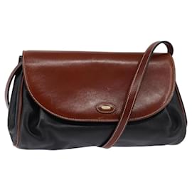 BALLY Borsa a Spalla in Pelle Nera e Oro Auth BA5594 - Bally