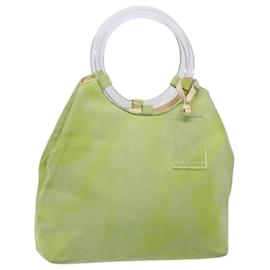 Céline Borsa a mano CELINE in suede argento verde chiaro Auth 141764