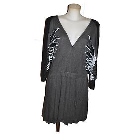 Just Cavalli Kleid Grau Viskose Baumwolle M