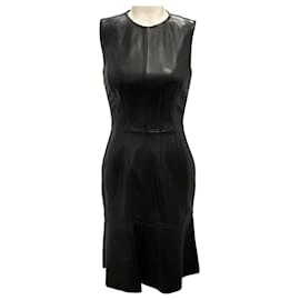 nanushka black leather dress Nanushka // Black Faux Leather Wrap Dress – VSP Consignment main image 0