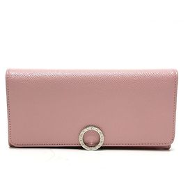 Bulgari Monedero de cuero rosa Bvlgari