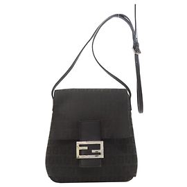 Borsa a spalla in tela con motivo Zucca di Fendi