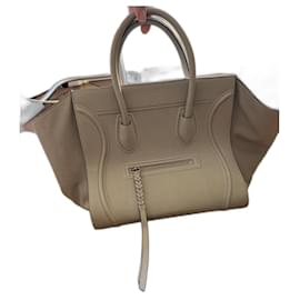 Borsa a mano Céline Phantom in pelle grigia