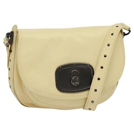 Céline Borsa a Spalla in Pelle CELINE con Borchie Crema Auth 141874
