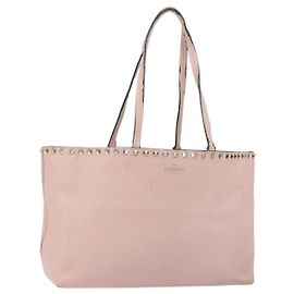 Borsa Tote in Pelle Valentino Studs Rosa Oro Auth BA5305