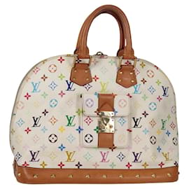 LOUIS VUITTON Borsa a Mano Alma GM Monogram Multicolore Bianca M40441 LV Auth 141457V