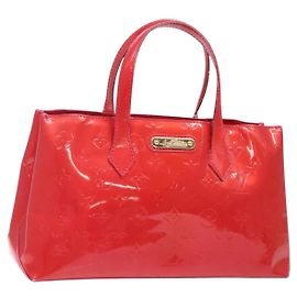 LOUIS VUITTON Borsa a Mano Monogram Vernis Wilshire PM Rose Pop M93643 Auth 141044