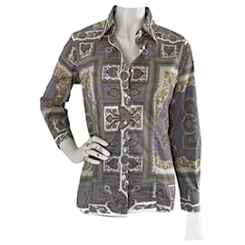 Etro Overshirt Blue Green Cotton