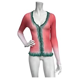 Roberto Cavalli Cardigan Rosa Grün Viscose