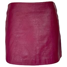 Versace Jeans Couture Leder Minirock dunkelrot