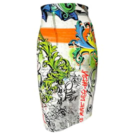 Falda de tubo Versace graffiti multicolor