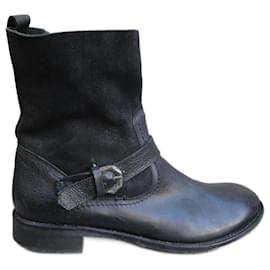 Autre Marque Black Leather Ankle Boots Men