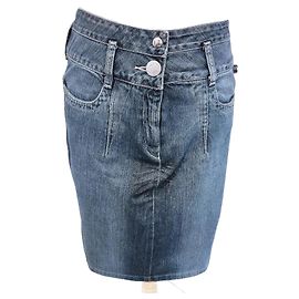 Gonna in Denim a Vita Doppia Jean Paul Gaultier T S/M