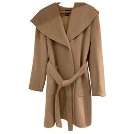 Autre Marque Abrigo con cinturón Cinzia Rocca de lana y alpaca camel
