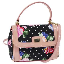 Dolce & Gabbana DOLCE&GABBANA Borsa a Mano in Tela Nera e Oro Auth BA6092