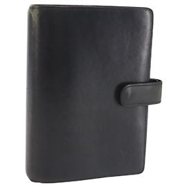 LOUIS VUITTON Nomad Agenda MM Day Planner Cover Black R20478 LV Auth 142704