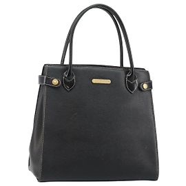 Autre Marque Burberry Handtasche aus schwarzem Leder mit Gold Auth bs29392