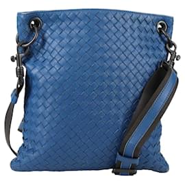 Schultertasche aus Leder Blau INTRECCIATO von BOTTEGA VENETA Auth 142212V - Autre Marque