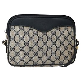 Gucci Borsa a Spalla GG Supreme in PVC Navy Gold 007 115 6428 8039 Auth ep10857