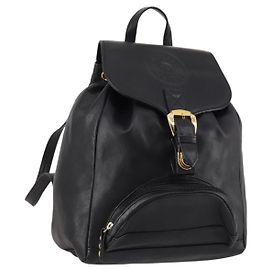 Zaino in pelle nera e oro Gianni Versace Auth BA5214