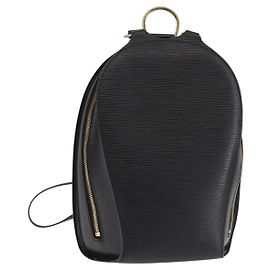 LOUIS VUITTON Zaino Epi Mabillon Nero M52232 LV Auth 142147