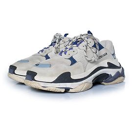 Balenciaga, sneakers Triple S in grigio e blu